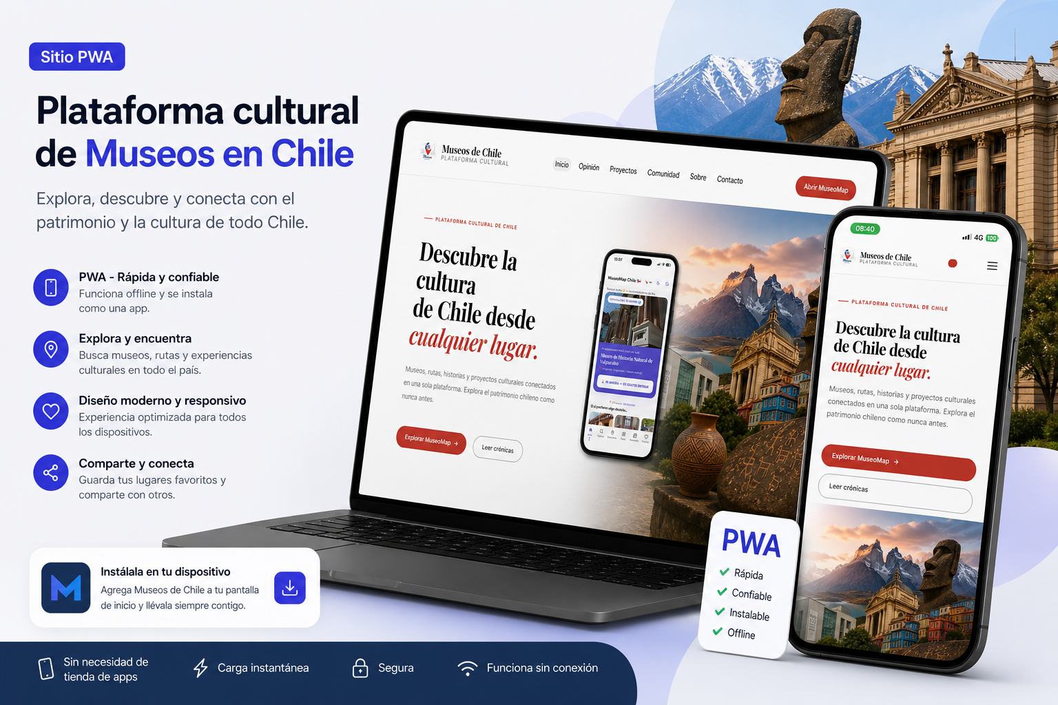 Captura de pantalla de la plataforma Museos de Chile